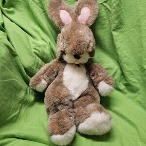 Vintage Excellent First Corp Japan Large Brown White Easter Bunny Rabbit Plush